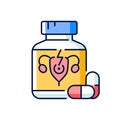 Pills for period cramps RGB color icon