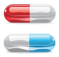 Pills in red and blue