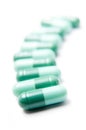 Pills row Royalty Free Stock Photo