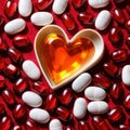 pills in the shape of a heart medicine, health, wellness, drugs, heart, pills, love, cardio, shape Royalty Free Stock Photo