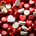 pills in the shape of a heart medicine, health, wellness, drugs, heart, pills, love, cardio, shape Royalty Free Stock Photo