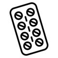 Pills Strip Isolated Vector Icon that can be easily modified or edit