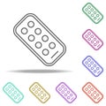 pills strip line icon. Elements of Medicine in multi color style icons. Simple icon for websites, web design, mobile app, info