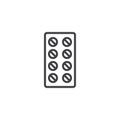 Pills strip line icon