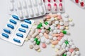 Pills and tablets as medical background. Close-up Royalty Free Stock Photo