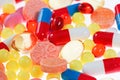 Pills, tablets and drugs closeup Royalty Free Stock Photo