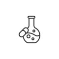 Pills testing lab line icon