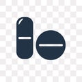 Pills vector icon isolated on transparent background, Pills tra Royalty Free Stock Photo