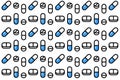 Pills and vitamins seamless pattern on white Royalty Free Stock Photo