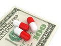 pills which are 100 dollar bills Royalty Free Stock Photo