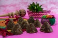 Piloncillo Mexican Brown Sugar Cone Shaped, Kitchen Scene. Royalty Free Stock Photo