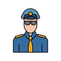 pilot, airport, jobs line colored icon. elements of airport, travel illustration icons. signs, symbols can be used for web, logo,