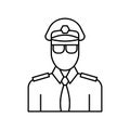 pilot, airport, jobs line icon. elements of airport, travel illustration icons. signs, symbols can be used for web, logo, mobile