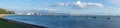 Pilot Bay and Port of Tauranga harbour beach panoramic view