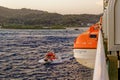 Pilot Boat with Cruise Ship Leaving Roatan