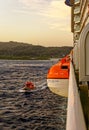 Pilot Boat with Cruise Ship Leaving Roatan