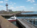 Pilot boat entering the harbor of Vlissingen Royalty Free Stock Photo