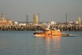 Pilot boat leaving the port in beautiful weather