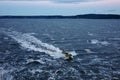 Pilot Boat Speeding Through Rough Water