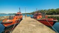 Pilot boats in Karlshamn's sea bay Royalty Free Stock Photo