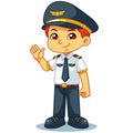Pilot Boy Friendly Welcoming Pose