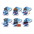 Pilot cartoon mascot blue tie with glasses