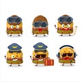 Pilot cartoon mascot hamburger gummy candy with glasses Royalty Free Stock Photo