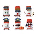 Pilot cartoon mascot red whiteboard marker with glasses