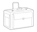 Pilot Case box silhouette flight bag. Fashion accessory technical illustration. Vector satchel front 3-4 view for Men