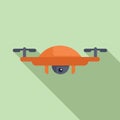 Pilot flight inspection icon flat vector. Drone aerial control