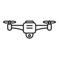 Pilot flight inspection icon outline vector. Drone aerial control