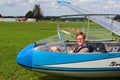 Pilot in glider L-13 Blanik Royalty Free Stock Photo