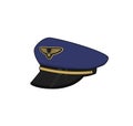 Pilot hat. Air forces captain cap. Aircraft crew uniform. Vector illustration