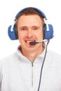 Pilot with headset