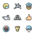 Vector Set of Aircraft carrier Icons. Air Pilots.