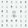 pilot icon. Proffecions icons universal set for web and mobile Royalty Free Stock Photo