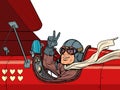 Pilot man in the plane of love. Valentines Day Royalty Free Stock Photo