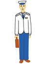 The pilot of the plane character vector illustration