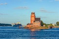 Pilot radar station tower harbor on river Elbe, Hamburg Germany.