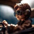 Pilot\'s Adventure: Soaring Through the Skies with Cockpit Controls and Aviator Sunglasses. Perfect for Aviation Enthusiasts.