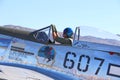 Pilot sitting in his airplane cockpit