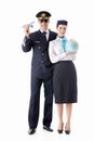 The pilot and stewardess