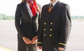 Pilot and stewardess.