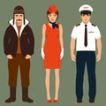 Pilot and stewardess, Royalty Free Stock Photo