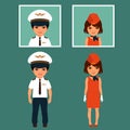 Pilot and stewardess,