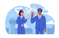 Pilot and stewardess vector Royalty Free Stock Photo