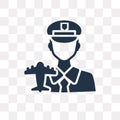 Pilot vector icon isolated on transparent background, Pilot tra