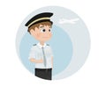 Pilot Vector template. Cartoon characters isolated icons