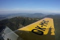 Pilot view - flying Zlin vintage aircraft close to Radhost