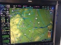 Pilot view - navigaiton display in flight